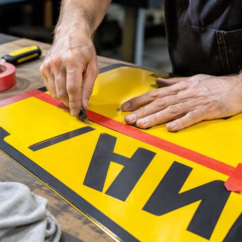 Fabricación artesanal de placa lacada